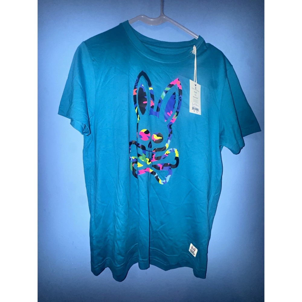 Psycho Bunny Bradley Men's Crew Neck Graphic Shirt Sz XS Pima Cotton B6U176N1PC